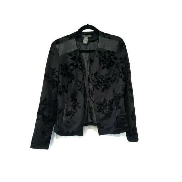 89th and‎ Madison Jaquered Floral Velvet Blazer - Picture 1 of 7